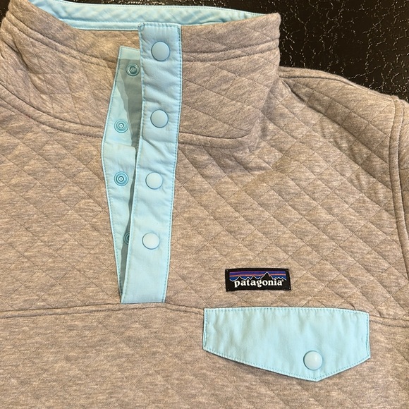 Patagonia Organic Cotton Quilted Snap T Pullover Sweater Gray | Size M Women’s - Picture 2 of 12